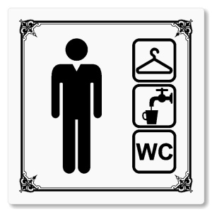 Šatna muži, wc, 100x100mm, bílá, Nebraska